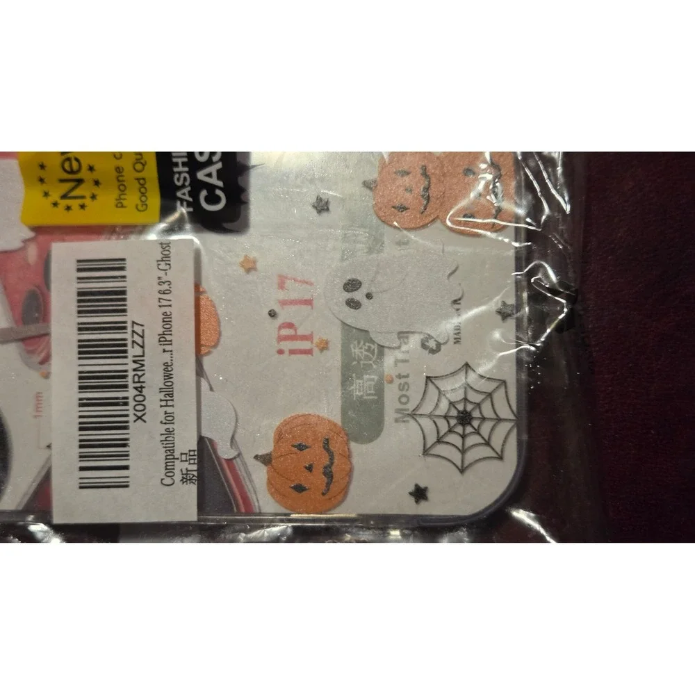 Halloween Ghost‎ Pumpkin Clear Case for iPhone 17 6.3 Inch Witch Hat Spiderweb